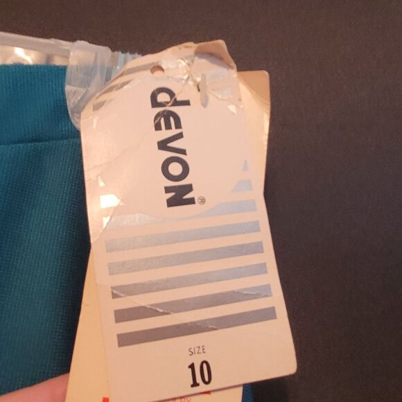 Vintage Polyester A Line Skirt Devon Original Tags Teal Size 10 Elastic is Good - Picture 2 of 7